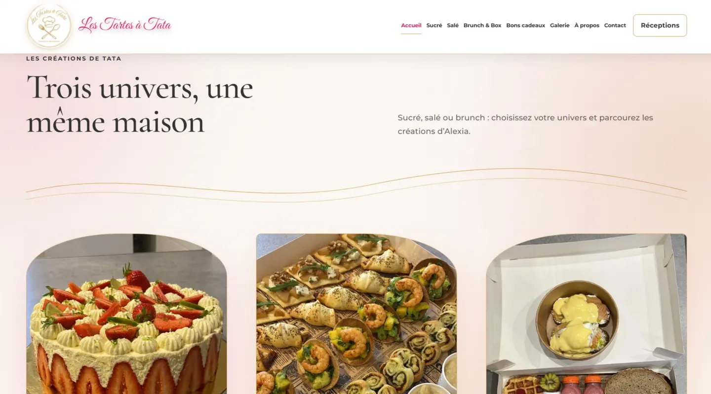 Aperçu du site Les Tartes à Tata sur ordinateur